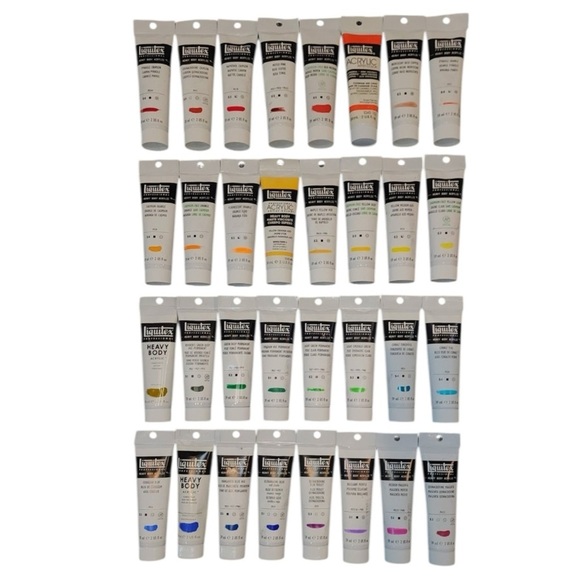 LOT of 32 LIQUITEX 2oz HEAVY BODY ACRYLIC PAINT TUBES 2 fl oz (59mL) ☆NEW☆ - Picture 1 of 6